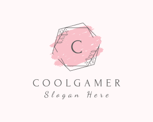 Watercolor Hexagon Wreath  Logo