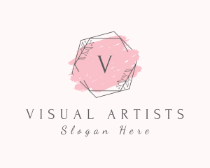 Watercolor Hexagon Wreath  Logo