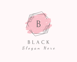 Aesthetician - Watercolor Hexagon Wreath logo design