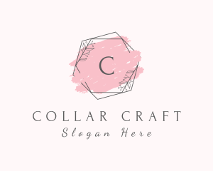 Watercolor Hexagon Wreath  logo design