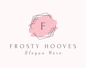 Watercolor Hexagon Wreath  logo design