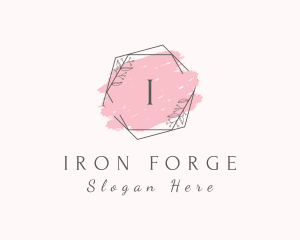 Watercolor Hexagon Wreath  logo design