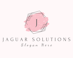 Watercolor Hexagon Wreath  logo design