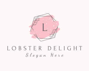 Watercolor Hexagon Wreath  logo design