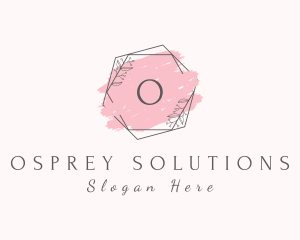 Watercolor Hexagon Wreath  logo design