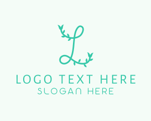 Green - Simple Vine Letter L logo design