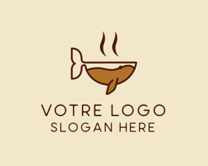 Coffee Cup Whale  Logo