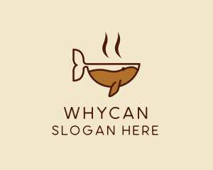 Coffee Farm - Coffee Cup Whale logo design