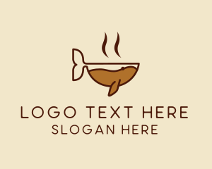 Latter - Coffee Cup Whale logo design