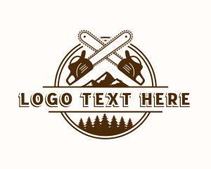 Logging - Chainsaw Mountain Forest logo design