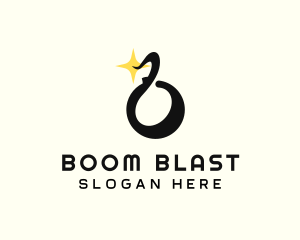Explosion Bomb Letter B logo design