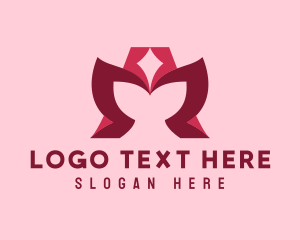 Pink - Butterfly Wings Letter A logo design