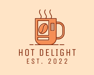 Hot Coffee Vending Machine logo design