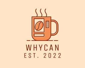 Caffeine - Hot Coffee Vending Machine logo design