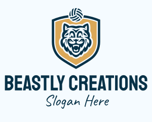 Volleyball Beast Shield logo design