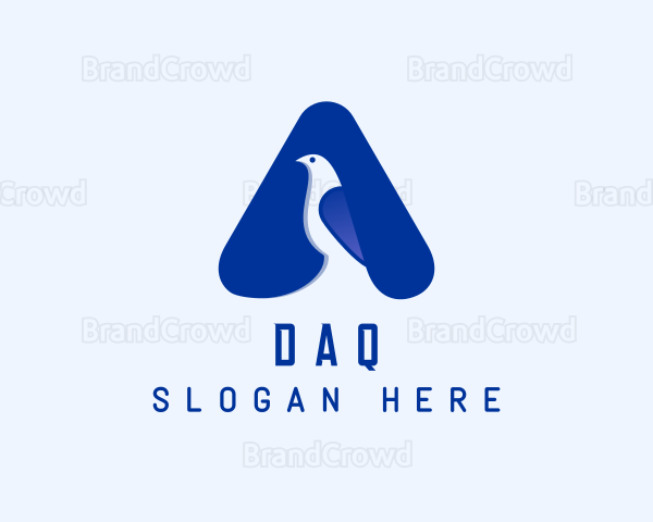 Blue Bird Letter A Logo