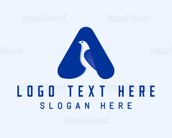 Blue Bird Letter A Logo