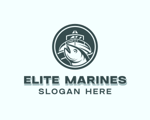 Marine Yacht Fishing logo design