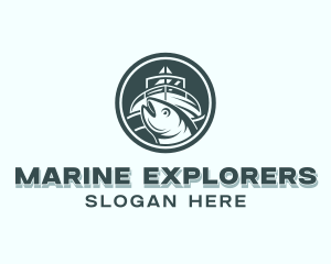 Marine Yacht Fishing logo design