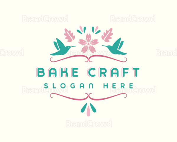 Garden Floral Hummingbird Logo