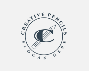 School Supply Pencil  logo design