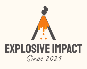 Gray Volcano Eruption  logo design