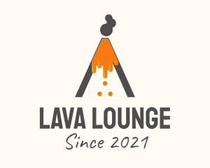 Lava - Gray Volcano Eruption logo design