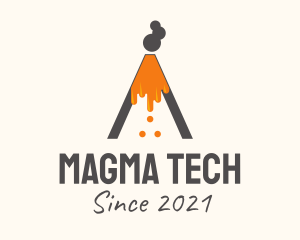 Magma - Gray Volcano Eruption logo design