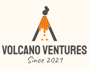 Eruption - Gray Volcano Eruption logo design