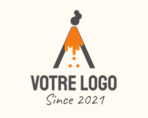 Lava - Gray Volcano Eruption logo design
