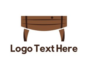 Table - Wood Barrel Table logo design