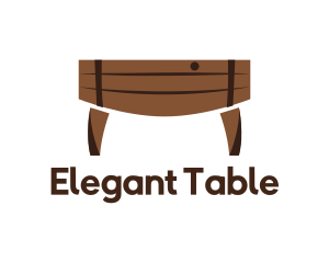 Table - Wood Barrel Table logo design