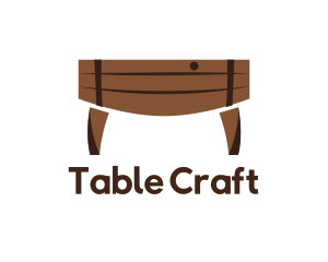 Table - Wood Barrel Table logo design