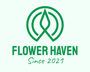 Green Flower Sprout  logo design