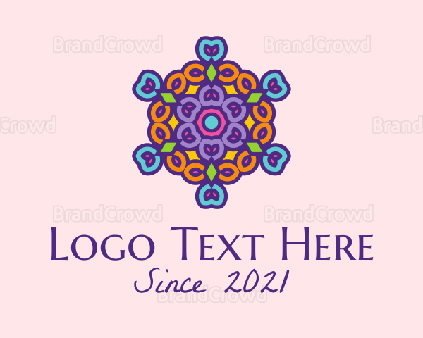 Mandala Meditation Ornament Logo