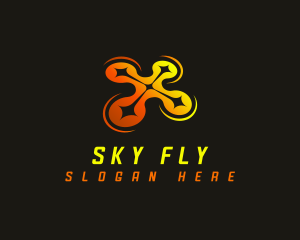 Fly Drone Quadcopter logo design