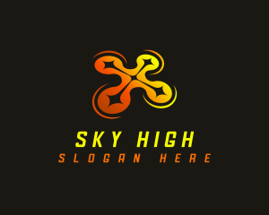 Fly Drone Quadcopter logo design