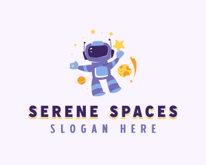 Nursery Astronaut Space  logo design