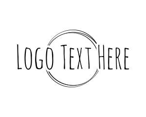 Handwriting - Line Art Sketch Circle logo design