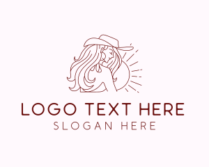 Cowboy Hat - Cowgirl Rodeo Saloon logo design