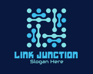 Connection - Blue Circuit Connection logo design