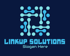 Connection - Blue Circuit Connection logo design