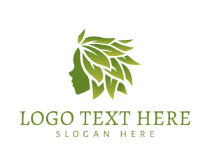 Green - Leaf Hair Beauty logo design