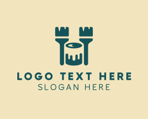 Enamel - Brush Bucket Painting logo design