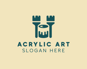 Acrylic - Brush Bucket Painting logo design