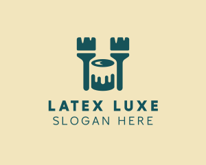 Latex - Brush Bucket Painting logo design
