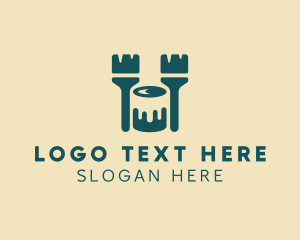 Latex - Brush Bucket Painting logo design