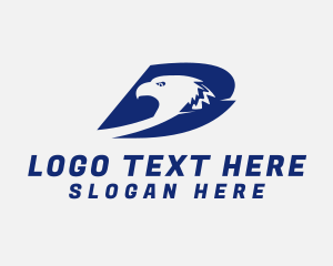 Blue - Eagle Aviation Letter D logo design