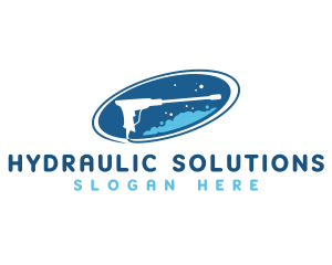 Hydraulic - Bubble Cleaning Washer logo design