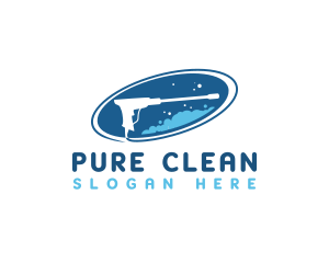 Bubble Cleaning Washer logo design